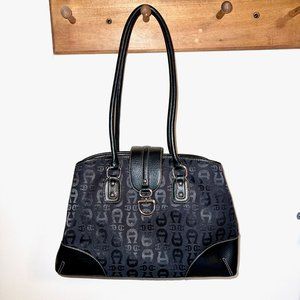 Etienne Aigner Large Black Signature Shoulder Bag, NICE, EUC!